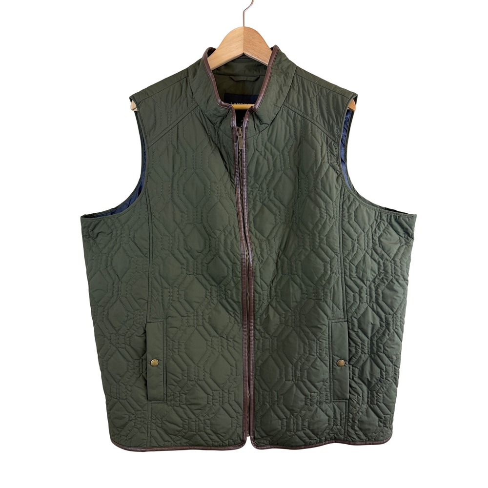 Lands' End Primaloft Quilted Vest Women 3X Green Chore